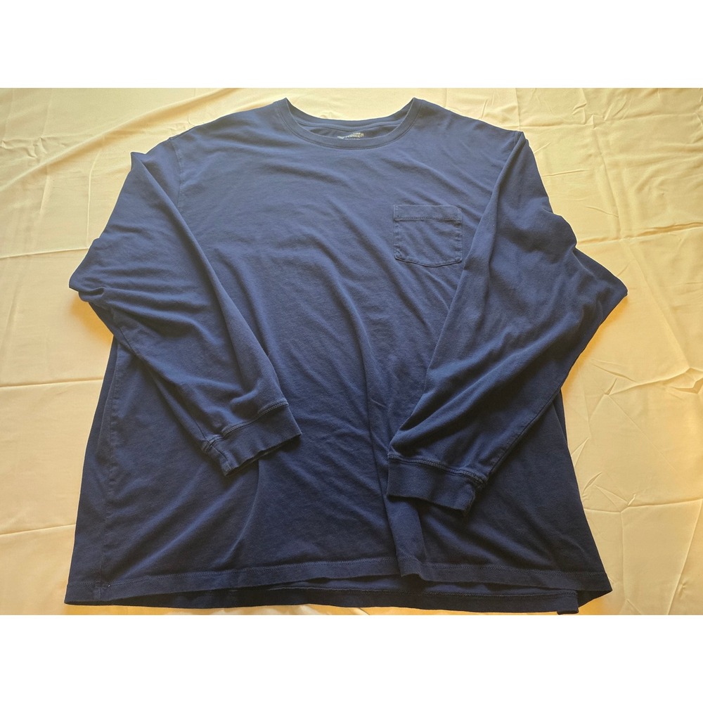 Roundtree‎ & Yorke Mens Long Sleeve Pocket T-Shirt Soft Washed Collection XXL